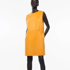 Zara Faux Suede Mini Dress - Orange